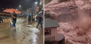 Giresun’u fırtına ve sağanak vurdu: Dereler taştı, yollar göle döndü