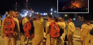 Marmaris’te arazözler çıkarma gemileriyle yangın bölgesine gidiyor