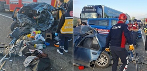 Hurdaya dönen araçta anne ve 7 yaşındaki oğlu hayatını kaybetti