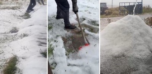 Ağustos ayında ilginç manzara: Kent bir anda beyaza büründü