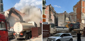 Zeytinburnu’nda kepçenin darbesi binanın yıkılmasına yetti