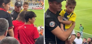 Fenerbahçeli taraftarı kucağına alıp koruyan polis memuru, minik taraftarın duygulandıran sorusunu açıkladı