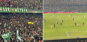 Kocaelispor-Amedspor maçında tribünler geceye damga vurdu
