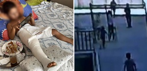 Kale direği devrilen çocuk ağır yaralandı