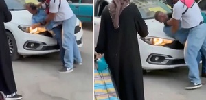 Bu neyin öfkesi Babası yaşında adamı defalarca kaputa vurdu