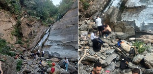 Şelale kenarındaki yürüyüşte dengesini kaybeden kadın uçuruma yuvarlandı