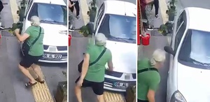 Ezilmekten kıl payı kurtuldu Yürekleri ağza getiren anlar kamerada