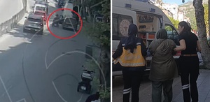 Sürücünün açtığı kapı elektrikli bisikletteki kadına çarptı, gözlük camının parçaları yüzüne saplandı