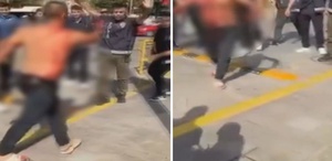 Esenler’de kendini yaralayıp bıçakla polislerin üzerine yürüyen şüpheli kamerada