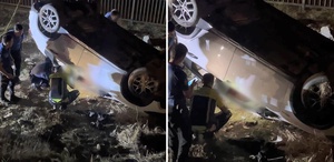 Ümraniye’de şarampole devrilen otomobilin sürücüsü Mehmet A. hayatını kaybetti