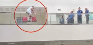 Adliyede intihar girişimi son anda engellendi Yürekleri ağza getiren anlar kameraya yansıdı