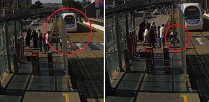 5 yaşındaki kız çocuğunu tramvayın altında kalmaktan son anda kurtardı