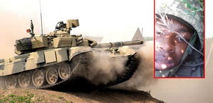 Üzerinden geçen tankı böyle kaydetti
