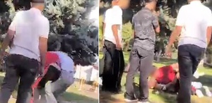 Parkta öldüresiye dayak Utanmadan kayda aldılar