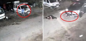 Sanayi sitesi Teksas’a döndü Tüfekle ateş etti, araçla böyle ezildi
