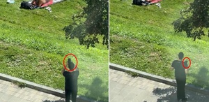 Parkta skandal görüntü Güneşlenen kadını gizlice fotoğrafladı