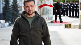 Zelenski, Almanya ziyaretinde ilk kez takım elbise giydi