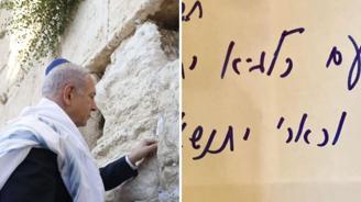 Netanyahu saldırı öncesi Ağlama Duvarı na Tevrat ayeti bıraktı