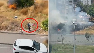 Avcılar da yaşlı bir adam otluk alanı yakıp kaçtı