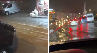 İstanbul'u sağanak vurdu! Yollar göle döndü, sürücüler mahsur kaldı