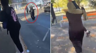 Protestoya katılan gence annesinden meydan dayağı