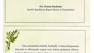AK Parti'li Dağcıoğlu, Baydemir'in Kürtçe Bayram Tebrik Kartını İade Etti