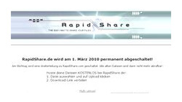 Rapidshare'de Şok Kapanış!