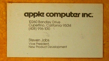 Steve Jobs'ın 79'dan Kalan Kartviziti...