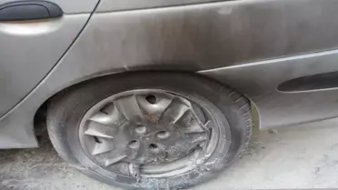 Emekli Bekçinin Otomobiline Molotoflu Saldırı