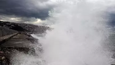 Zonguldak'ta Şiddetli Rüzgar Yaşamı Olumsuz Etkiledi