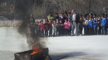 Öğrencilere Yangın Tatbikatı