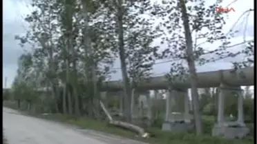 Kepsut'ta Çatılar Uçtu, Ağaçlar Devrildi