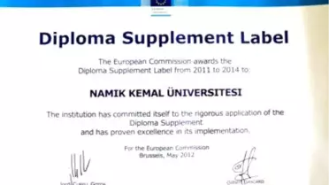 Nkü'ye Danimarka'dan Diploma Eki Etiketi Ödülü