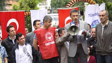 Simav'da Memurlar Eylem Yaptı