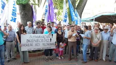 Çaycuma'da Kesk Üyeleri Yöneticilerinin Gözaltına Alınmasını Protesto Etti
