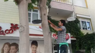Karamanlı Gençler Kuşlar İçin Ağaca Su Kabı Koydu