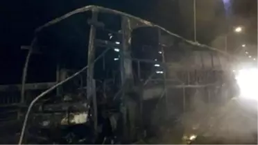 Bolu'da Otobüs Yangını