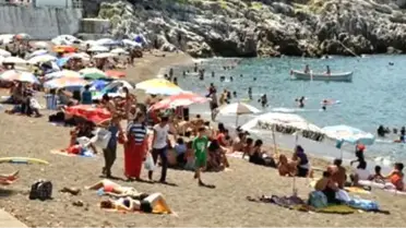 Bayram Tatilinin Son Günü Plajlar Doldu Taştı