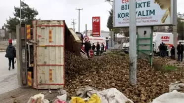 Burdur'da Pancar Yüklü Kamyon Devrildi: 1 Yaralı