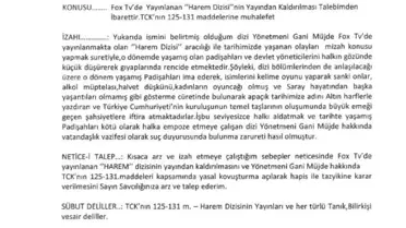 'Harem' Dizisi Hakkında Suç Duyurusu