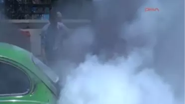 Fethiye'de Seyir Halindeki Otomobilde Yangın Çıktı