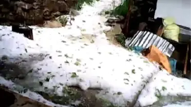 Bir Saatlik Dolu, Yaylayı Beyaza Bürüdü