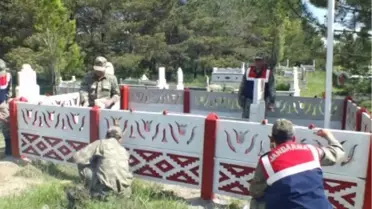Ulaş'ta Şehitlerin Kabirlerinin Bulunduğu Mezarlıklarda Onarım Çalışması