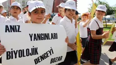 Öğrencilerden 'Anız Yangınlarına Hayır Yürüyüşü'