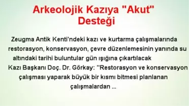 Arkeolojik Kazıya 'Akut' Desteği