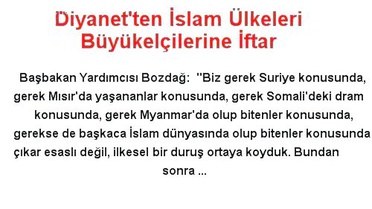 Diyanet'ten İslam Ülkeleri Büyükelçilerine İftar