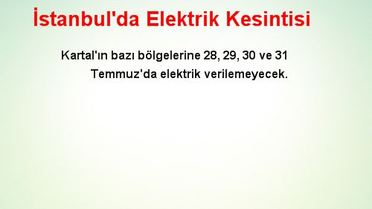 İstanbul'da Elektrik Kesintisi