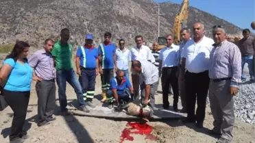 Sazlı Beldesinde Kanalizasyon Hattına İlk Kazma Vuruldu
