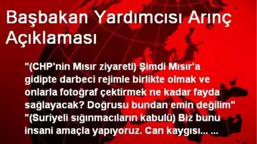 Başbakan Yardımcısı Arınç Açıklaması