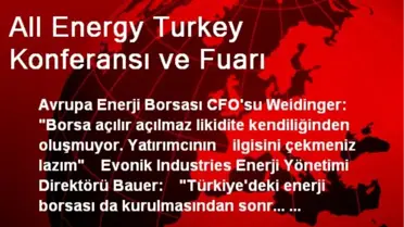 All Energy Turkey Konferansı ve Fuarı